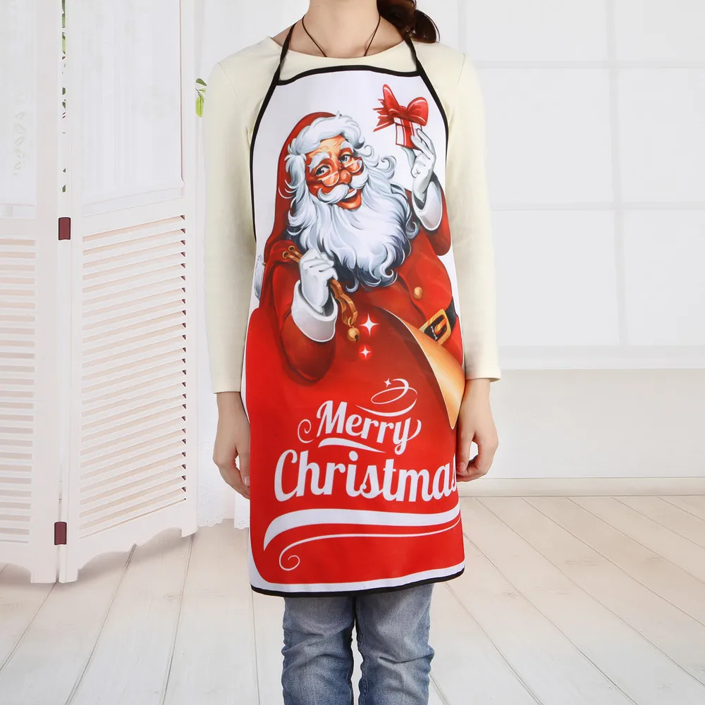 Рождественские кухонные женские фартуки, Рождественские декоративные фартуки для взрослых женщин и мужчин, вечерние фартуки для готовки, Аксессуары для выпечки#10