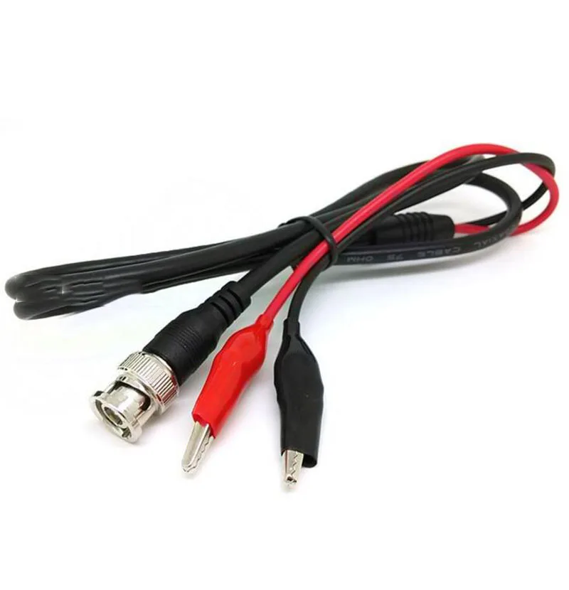 Coaxial Cable BNC Male to Dual Alligator Test Clip 1M X10in Connectors