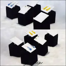 Акция 5 шт./лот Ювелирные серьги Дисплей подставка держатель серьгу Витрина стойки в белом кожзаменителя с черным бархатным База