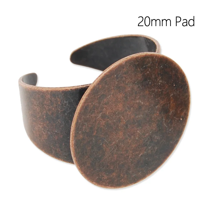 20 pcs Copper Plated Adjustable Finger Ring Blanks for DIY Jewelry