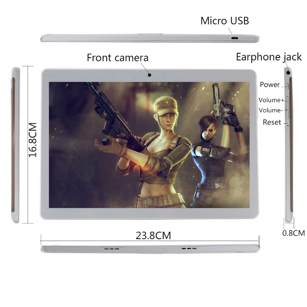 

2019 New Android 8.0 OS 10 inch tablet pc Octa Core 4GB RAM 64GB ROM 8 Cores 1280*800 IPS 2.5D Glass Screen Tablets 10.1 Gifts