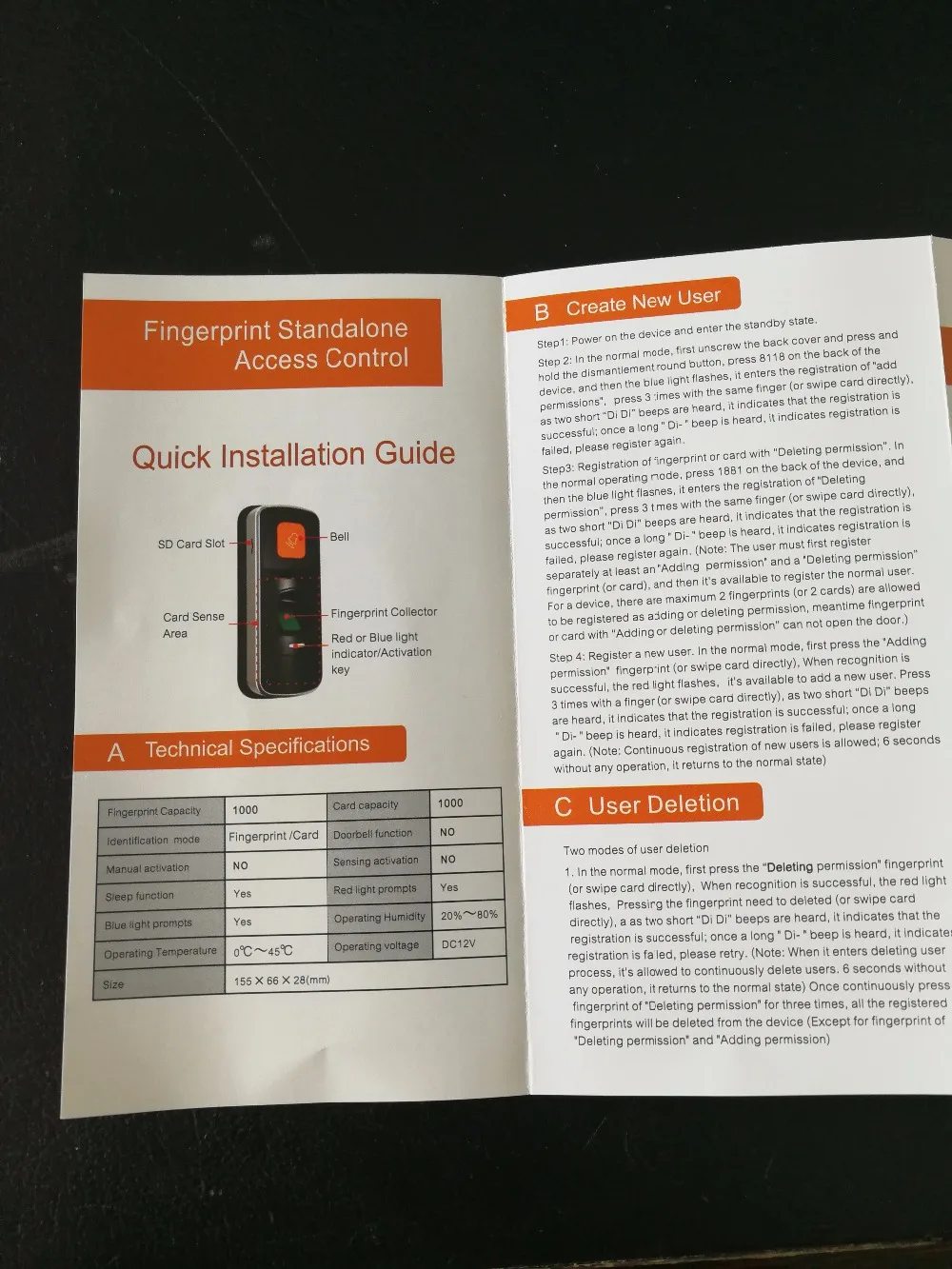 LPSECURITY Автономный RFID считыватель отпечатков пальцев для контроля доступа одиночный биометрический контроль доступа по отпечаткам пальцев Открыватель дверного замка