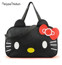 MeiyasShidun Women Travel Duffel Bag Hello Kitty Cartoon Handbags weekend trip tote Luggage Bags Bolsa Feminina Girls School Bag