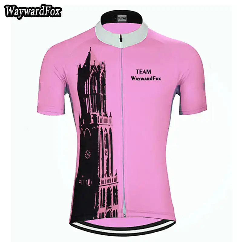 fluorescent orange cycling jersey