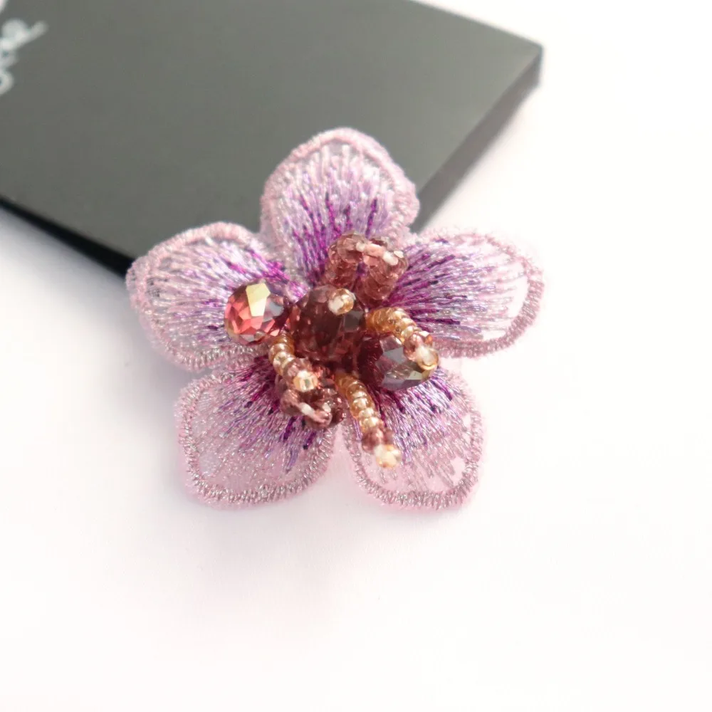 BEADED embroidery patches flowers for clothes 10