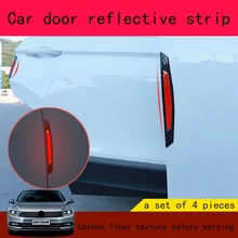 4 шт. декоративные автомобильные отражающие наклейки из углеродного волокна для Toyota Hanlanda Crown Corolla Rayling Reiz body анти-столкновения полосы