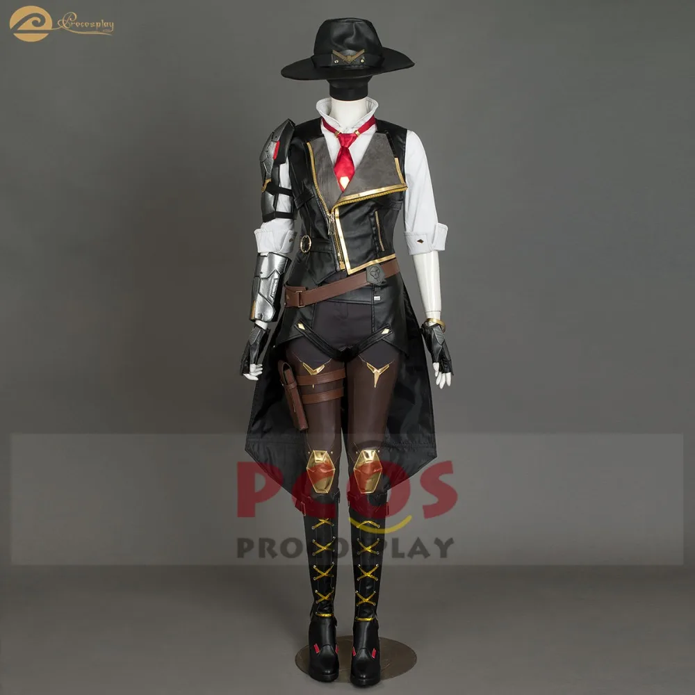 

OW New Hero Get in there,B.O.B. suede,pu,spandex,silk Ashe costume Ashe Cosplay Costume & Boots mp004207