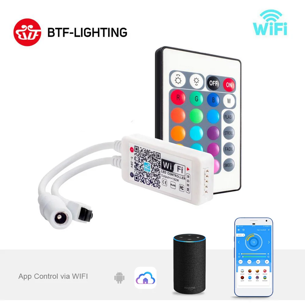 Светодиодная мини лампа WS2812B с Wi Fi контроллер 2835 5050 RGB RGBW полоса Bluetooth Alexa Google Phone Voice