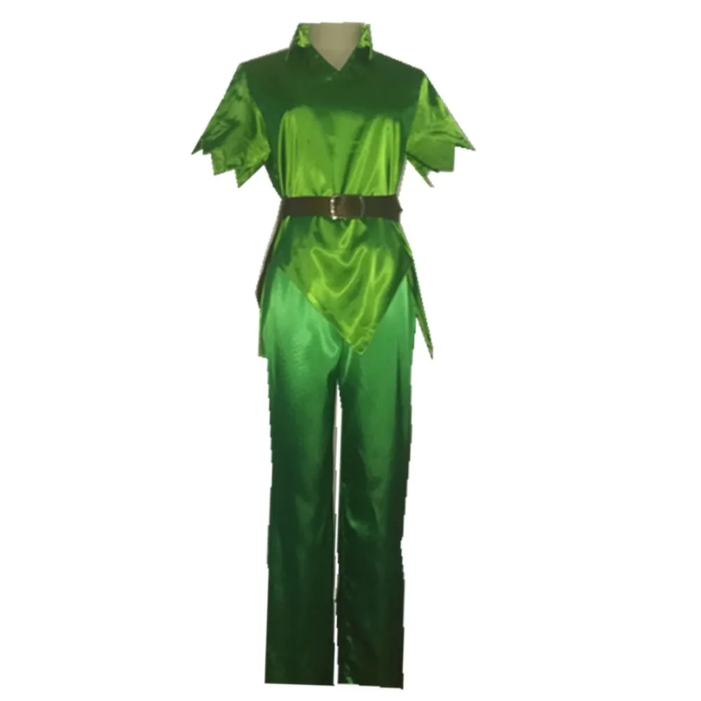2018 Adult Men Peter Pan Costume Green Fancy Dress Carnival Party