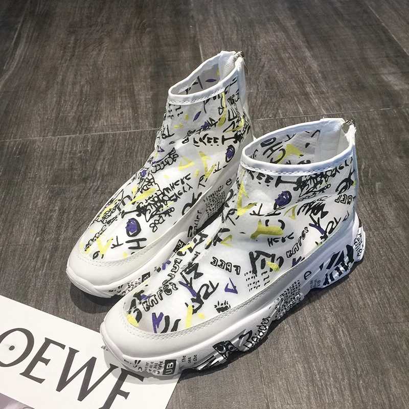 

YeddaMavis Daddy Shoes Women Shoes 2019 Spring New White Women Sneakers Zipper Casual Shoes Womens Shoes Woman Zapatos De Mujer