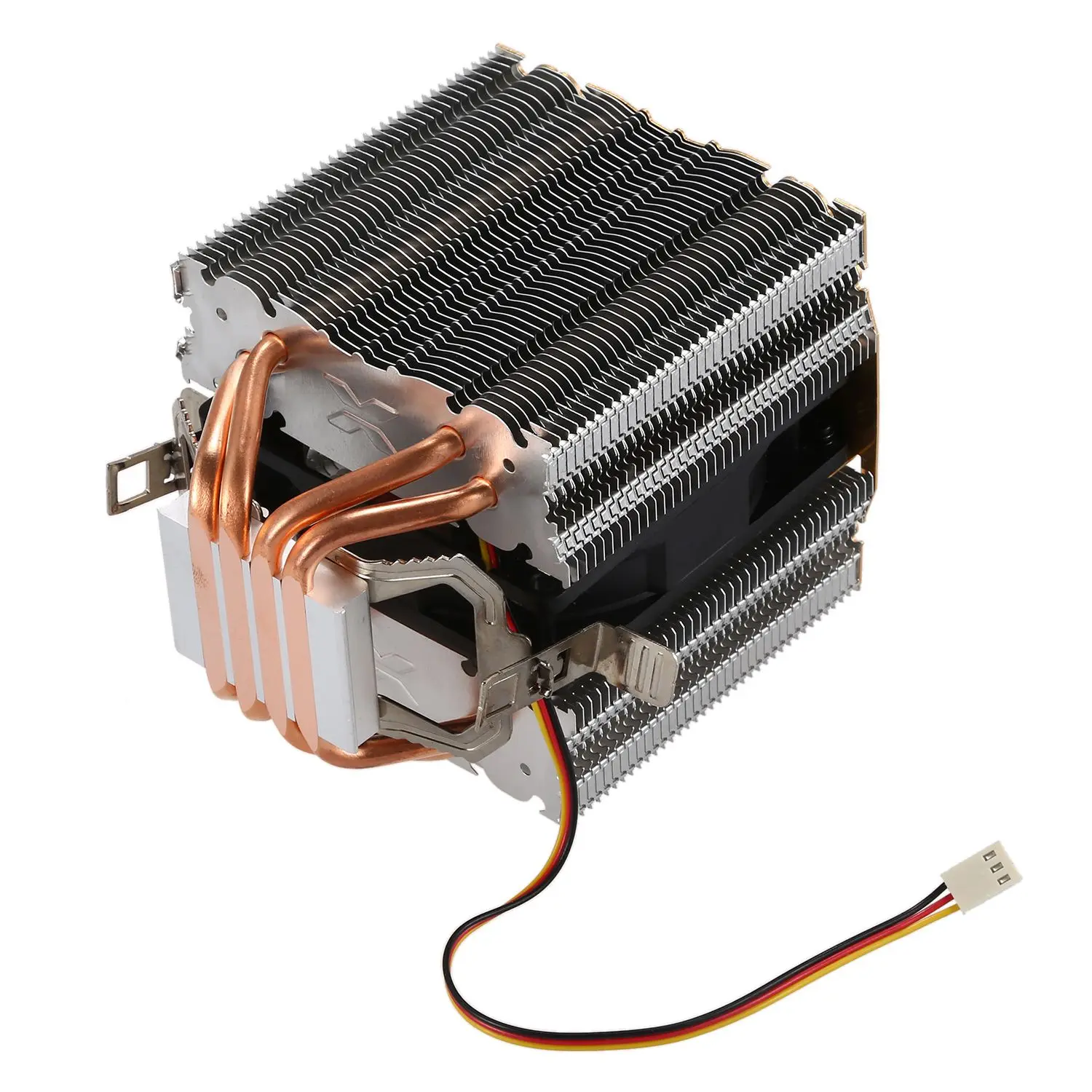 Lan Shu из чистой меди 4 тепловая трубка для 1366 1155 775 Intel/AMD Процессор теплоотвод 3 провод лампы один вентилятор