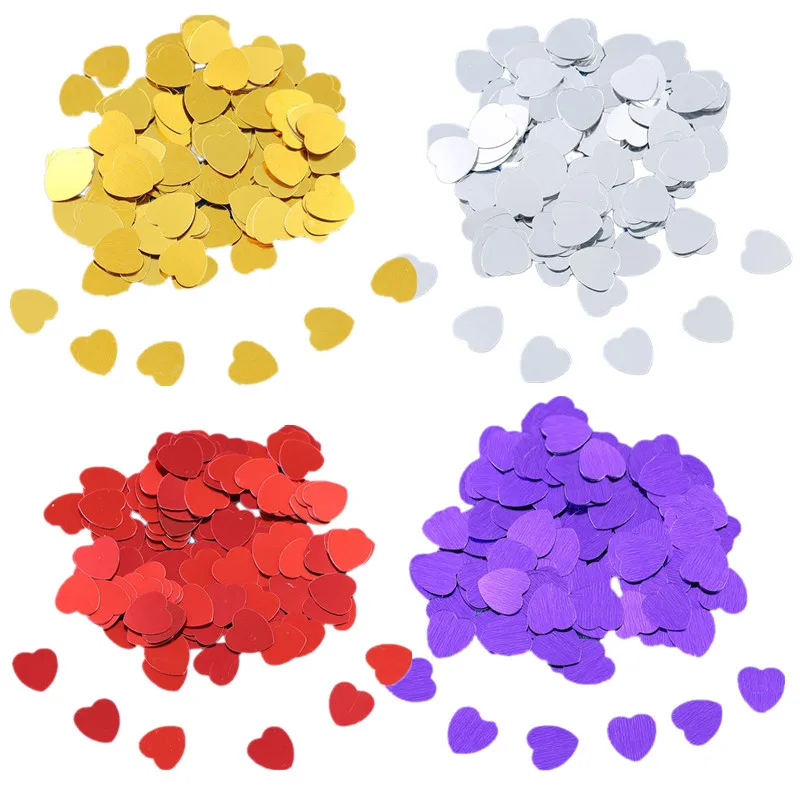 

10mm 1000pcs Plastic Heart Sparkling Confetti Wedding Birthday Bridal Shower Party Table Decoration Valentine's Day DIY Ornament