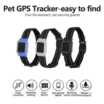 ペットgpsトラッカー犬の首輪防水IP68 5 日スタンバイジオフェンスミニgpsトラッカー猫gps首輪音声通話wifi + ポンド無料アプリ