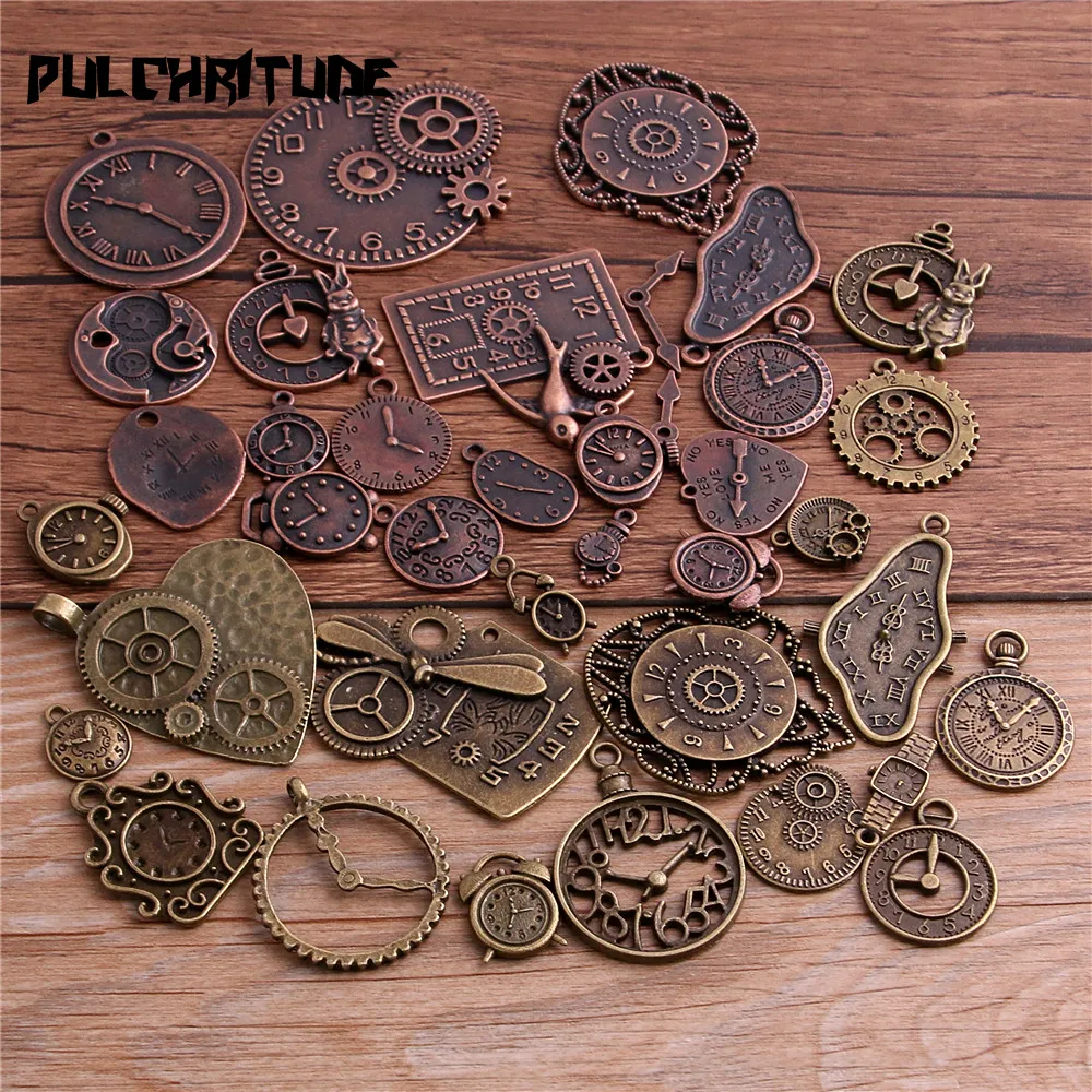 50PCS DIY Mixed Vintage Key Charms Pendant Steampunk Bronze Jewelry Finding Sa