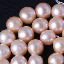 8-9 мм почти круглый розовый пресноводный жемчуг культивированный бусы STRAND 14,5 дюйма