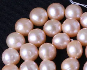 

8-9MM NEARLY ROUND PINK FRESHWATER PEARL CULTURED BEADS STRAND 14.5INCH