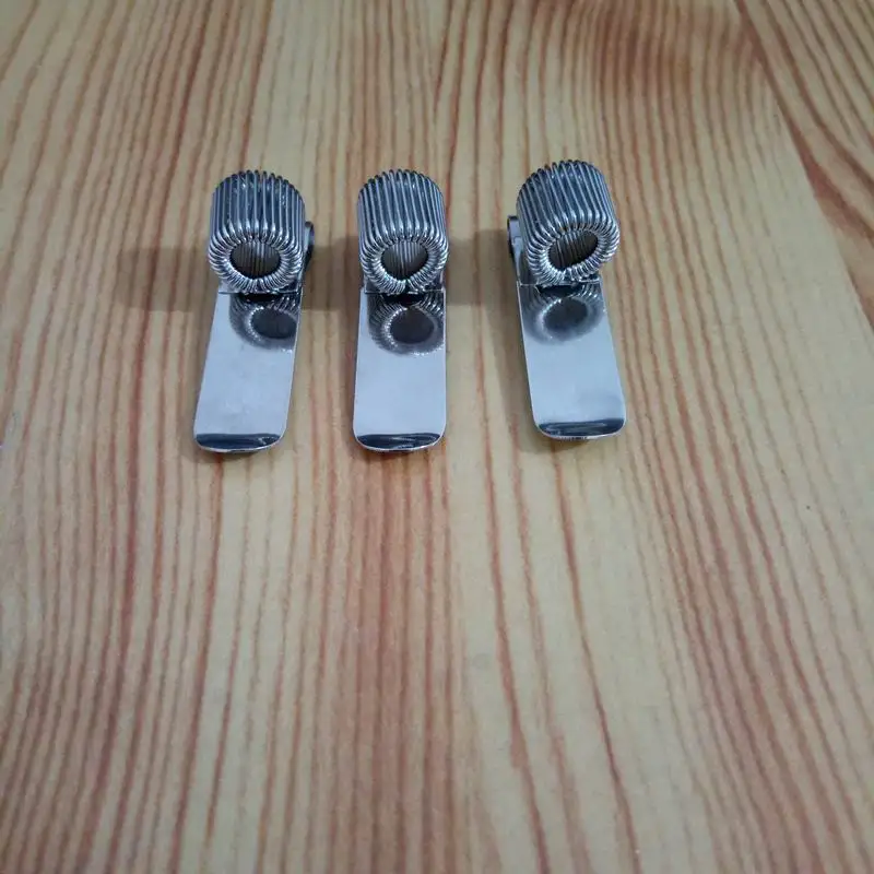 500PCS Stainless Pen Holder Clip for Notebook and Clipboard with Spring