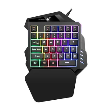 

ZELOTES K13 USB Wired Single Hand Gaming RGB Light Keyboard Mix-color Backlit 35 Keys Keypad YE4.9