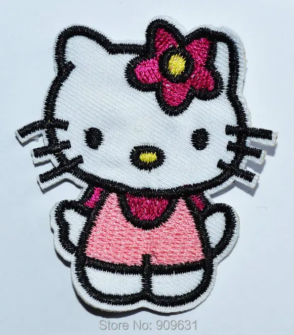 Wholesale HELLO KITTY Embroidered Patch Cloth paste Applique Badge Iron