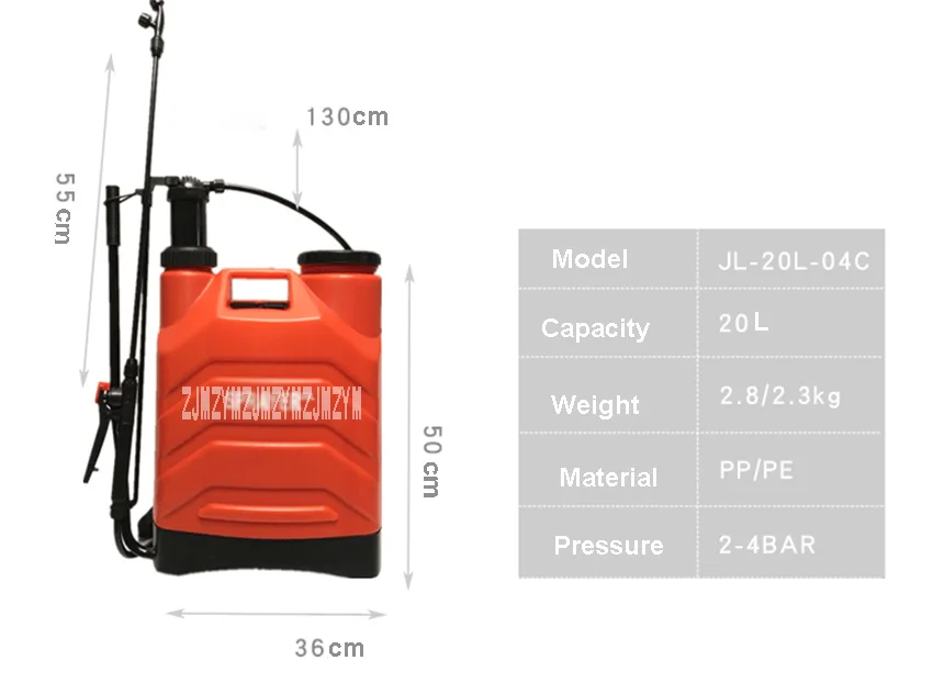 JL-20L-04C сельскохозяйственный ручной опрыскиватель Садоводство Высококачественный ручной опрыскиватель 20 л большой емкости ранцевого типа опрыскиватель 2-4бар