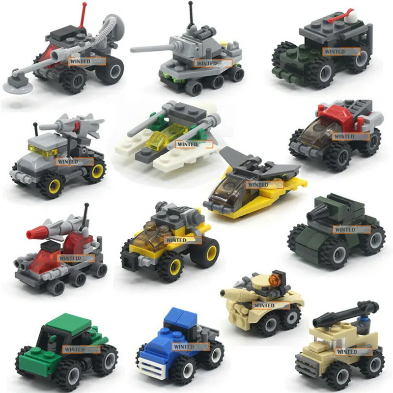 

Assembling Building Block Toys Kids Military Plane Hyperfunction Tactical Amphibious Tank Gifts