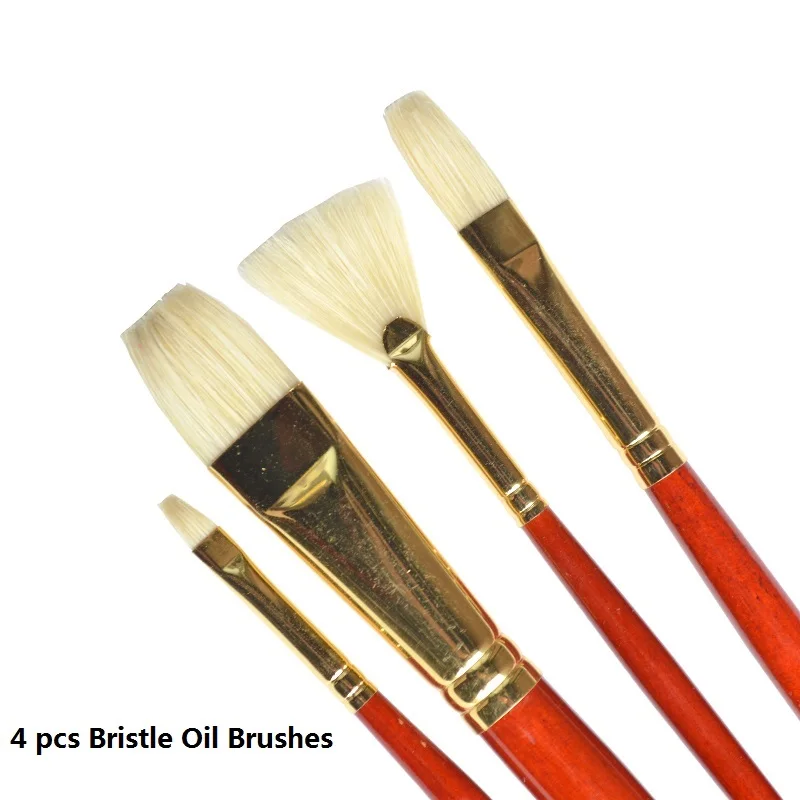 WINSOR&NEWTON Artist special bristle Paintbrushes oil Acrylic paint brushes painting supplies 4pcs/set