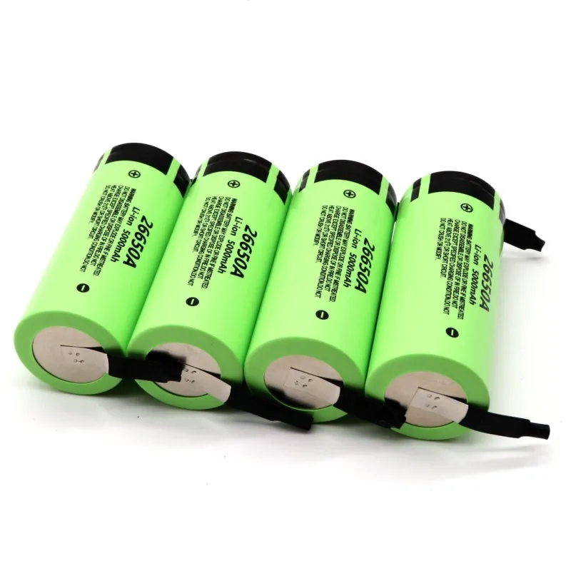 Fikida 26650 аккумуляторная батарея 26650A литиевая батарея 3,7 V 5000mAh 26650-50A подходит для фонарика+ DIY никель