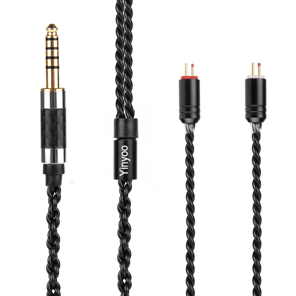 AK Yinyoo H3 H5 4 ядра Модернизированный посеребренный кабель для наушников 3,5/2,5/4,4 мм кабель с MMCX/2Pin ZS10 лампа указателя X6 V80 C10/C16/C12 V2