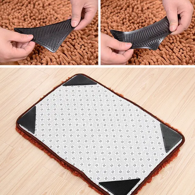 4Db/Beállított Újrahasznosítható Mosható Nem Csúszós Szőnyegszőnyeg Szőnyeg Megfogók Szilikon Markolat Otthoni Fürdőszoba Hálószoba Nappali - Image 3