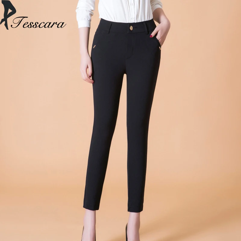 Women Spring&Autumn Elegant Slim Pencil Pants Casual Office Lady High