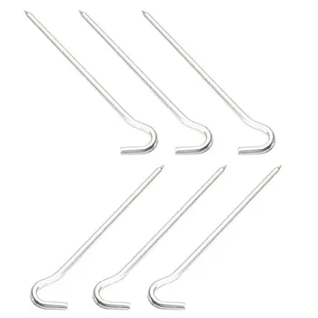 

SZ-LGFM-6 x Tent Pegs Stakes Round Aluminum Outdoor Camping Fishing Silver