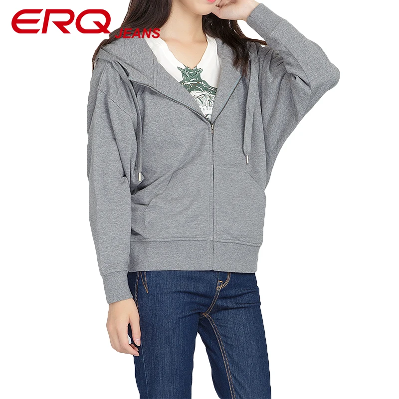 ERQ Oversized 2017 Autumn Women Casual Long Hoodies