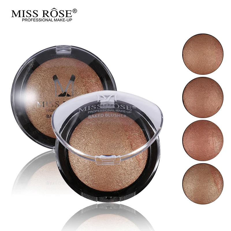 

MISS ROSE 1PC For Black Women Beauty Face Blush Makeup Baked Cheek Color Bronzer Blusher Palette colorete Sleek Cosmetic Shadows