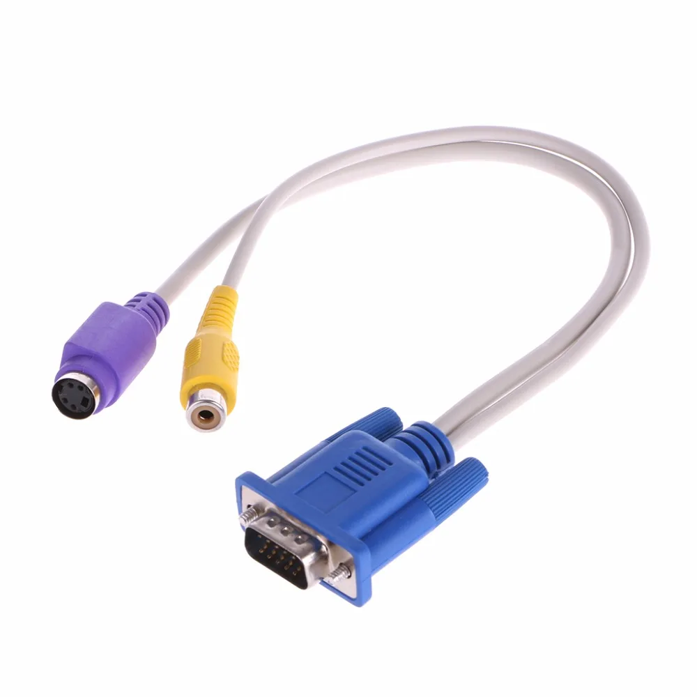 

High Quality VGA Male to TV S-Video RCA AV Converter Cable Adapter