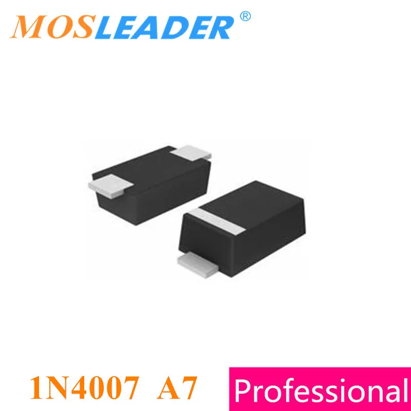 

Mosleader 1N4007 A7 SOD123FL 3000 шт 1206 1КВ 1000 в 1А тоньше SOD123 Сделано в Китае высокое качество