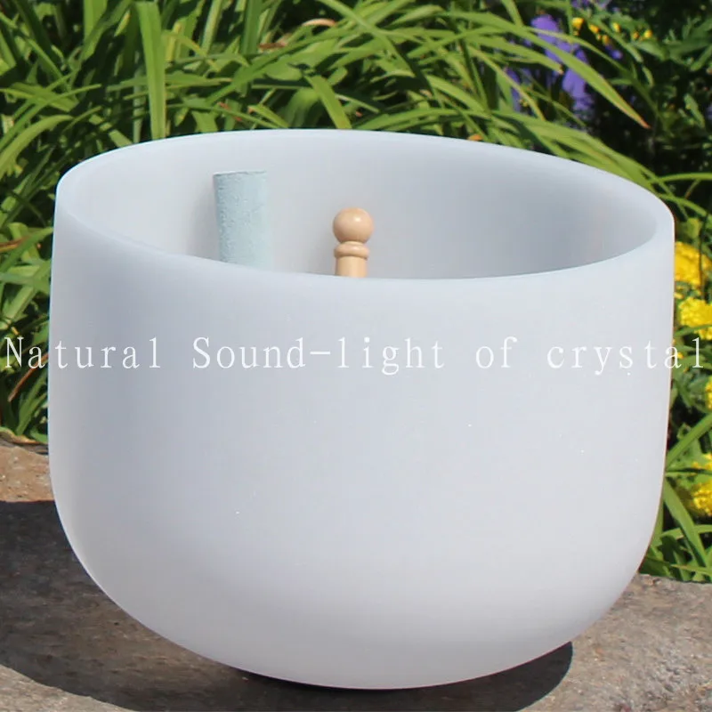 

Frosted Singing Quartz Crystal Bowl of 12 inch Note E Chakra Solar Plexus meditation Bowl for suede mallet