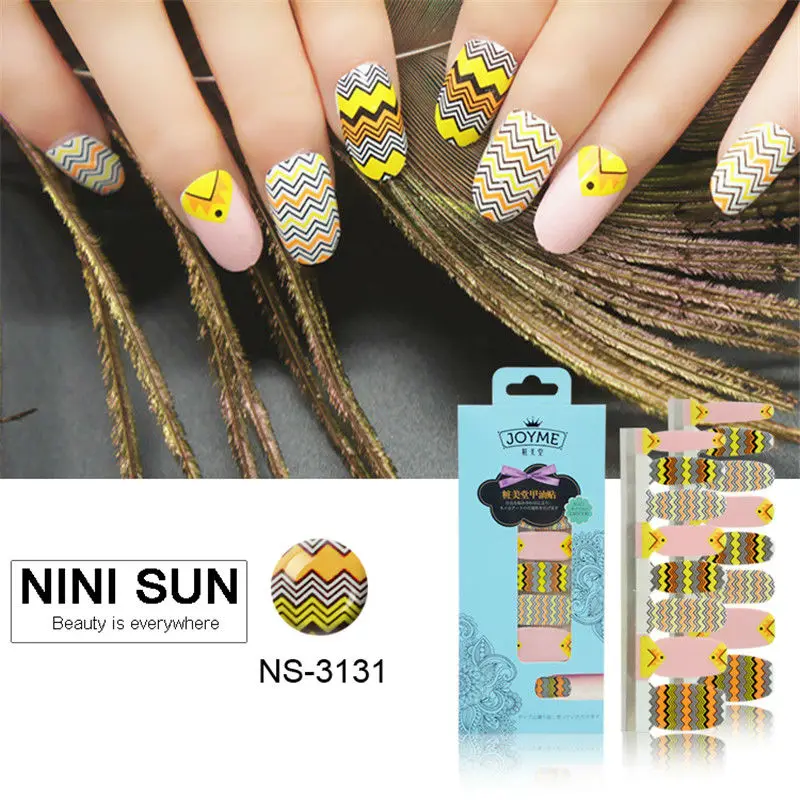 Shining Nail Polish Patches Printing Breathable Nail Wraps Waterproof