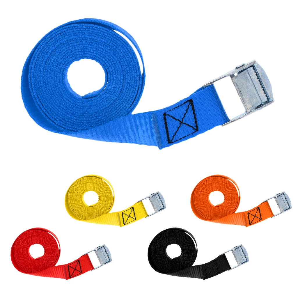

Polyester Cam Buckle Tie Down Strap Cargo Luggage Belt Metal Buckle 25mm X 2.5m Cam-Locking Tie Down Straps For Securing Kayaks