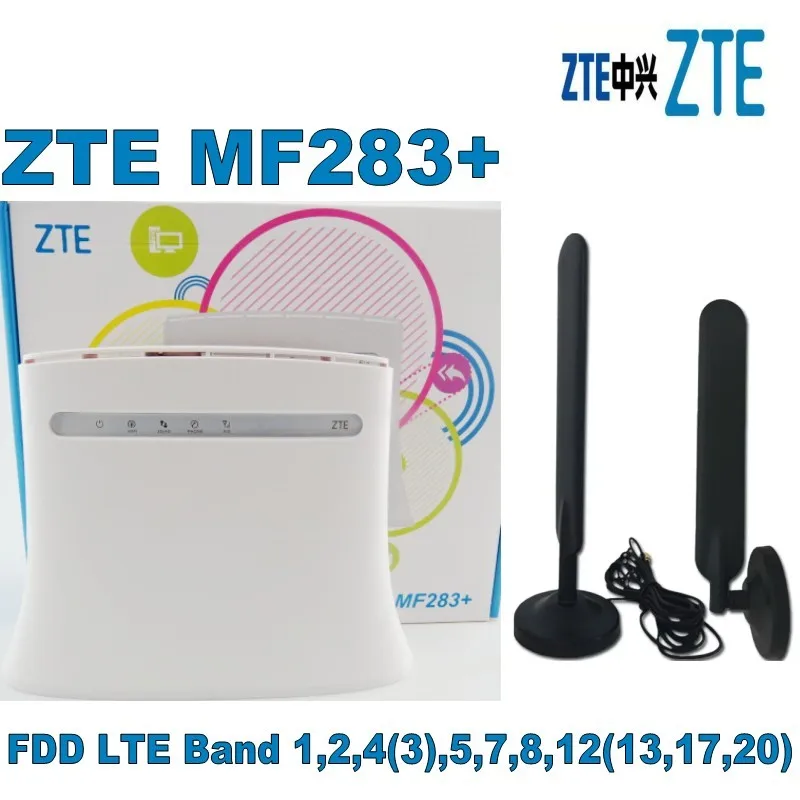 Zte маршрутизатор MF283 + 800/1800/2600 МГц 4G 2G 3g LTE 150 Мбит/с + 4G LTE антенна двойной SMA-Мужской Разъем