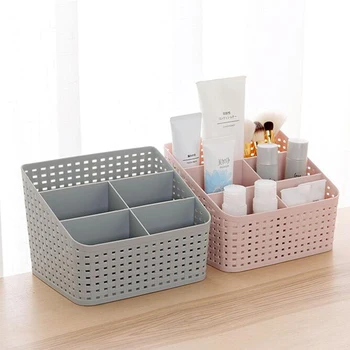 

Multi-grid plastic box creative desktop makeup organize storage box cosmetic case remote control holder small objects Container