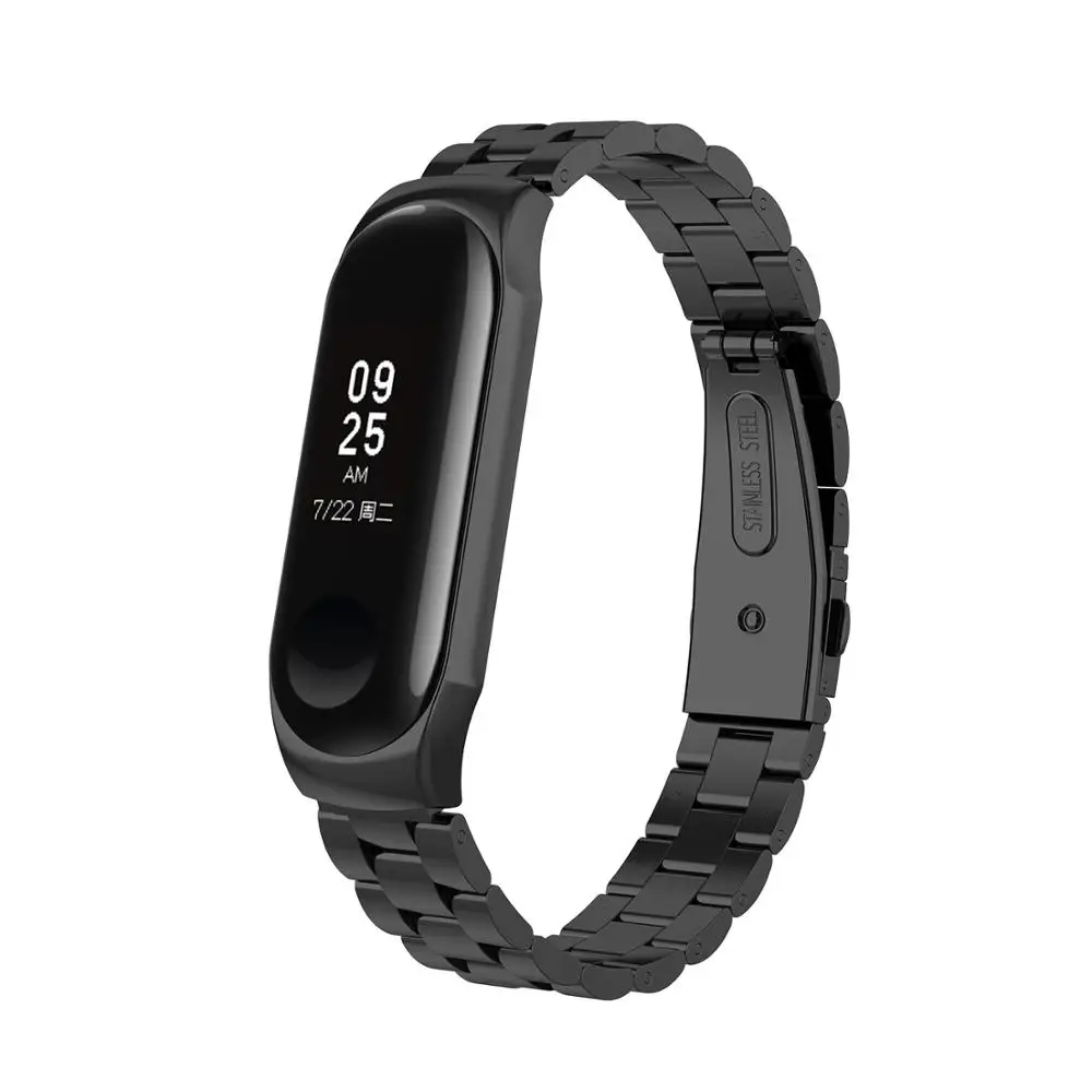 Ремешок на запястье для Xiaomi Mi Band 3 MiBand 4 металлический браслет из нержавеющей