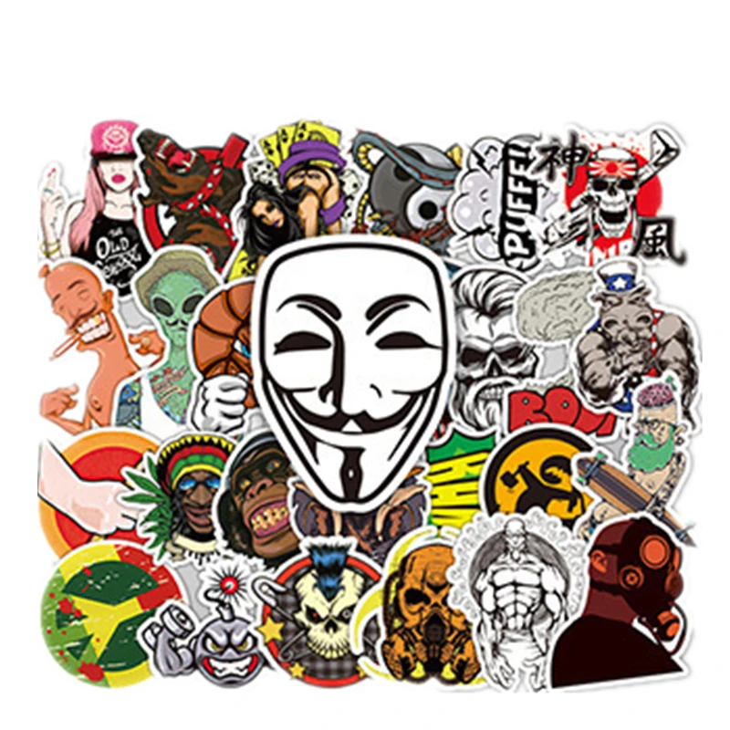 50pcs Sticker Pack Mixed Galaxy Stickers on Laptop Decal Bicycle Stickers DIY Guitar Skateboard Luggage Car Computer Stickers