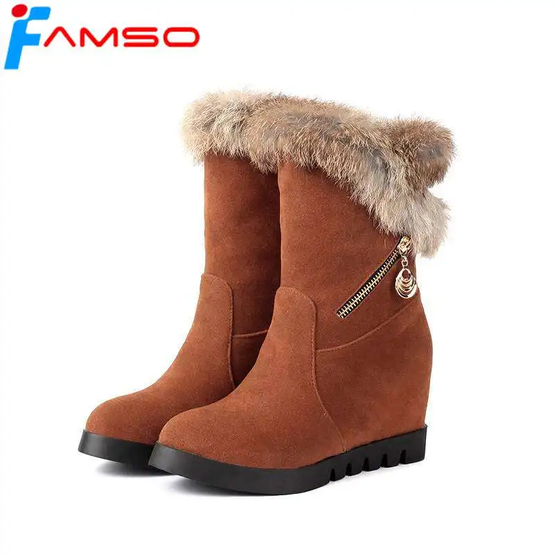 FAMSO/Size34 43 2019 г. Новые пикантные женские ботинки обувь на танкетке и высоком