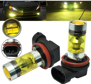 

Car Led Light 2X H11 H8 100W LED 4300K YELLOW 2323 Projector Fog Driving Light Bulbs MAY09