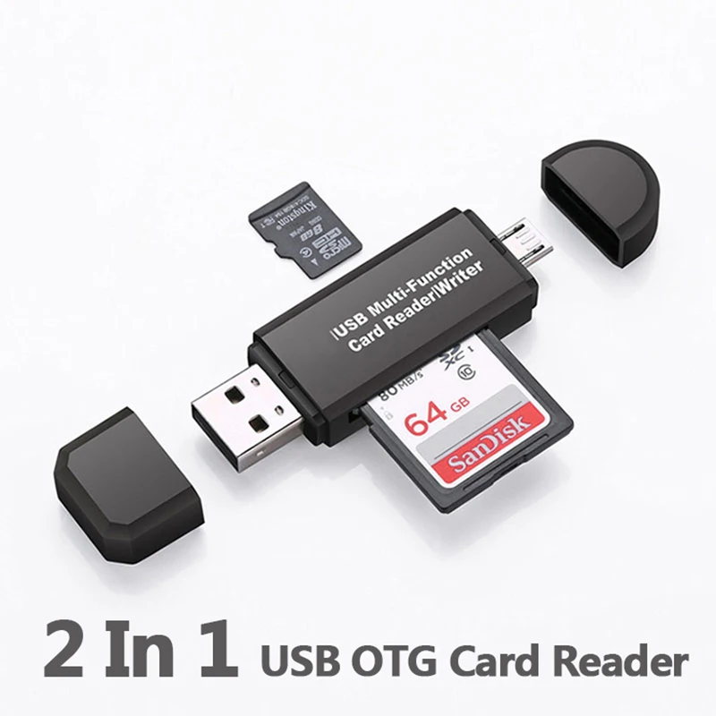 2 в 1 Micro USB адаптер 2,0 карта SD TF OTG флэш-памяти Card Reader внешний Портативный Cloner разъем адаптера для телефона ПК Mac