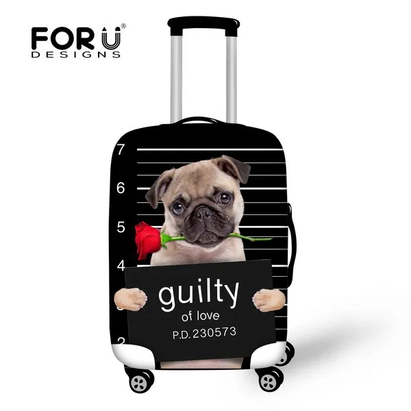FORUDESIGNS/Модный Дорожный чемодан, защитный чехол с милым принтом-собачками, чехлы для багажа, эластичное покрытие для чемодана - Цвет: C0312S
