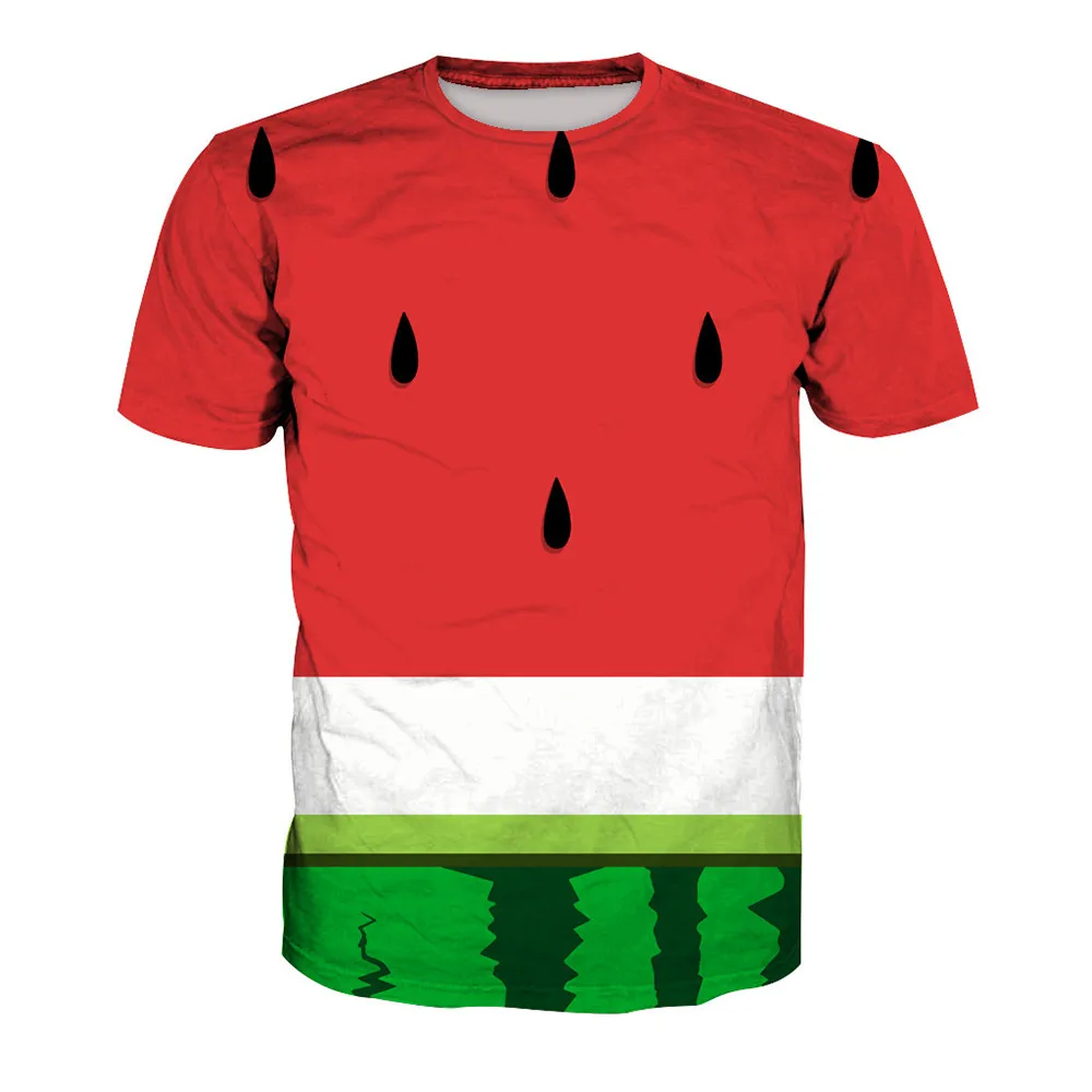 Watermelon Print T Shirt Men Creative Tee Tops Funny Cartoon Mens