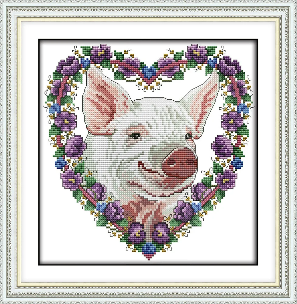 Набор для вышивки крестиком Joy Sunday Happy little pig Park|Упаковка| |
