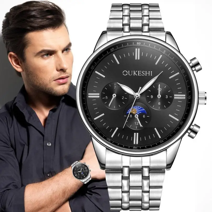 2017 watch men Luxury brand Unisex popular womens watches Quartz Stainless Steel Dial Leather