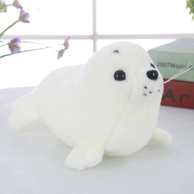 Candice guo! plush toy cute cartoon animal papa seal white sea dog sea lion stuffed doll kids girls birthday Christmas gift 1pc
